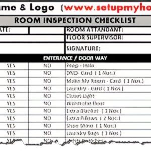 TOW$ Room Inspection Checklist Pad